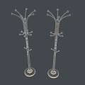 Wrought Iron Coat Racks with Multiple Hooks and Stable Base for Home Entryway 3d model