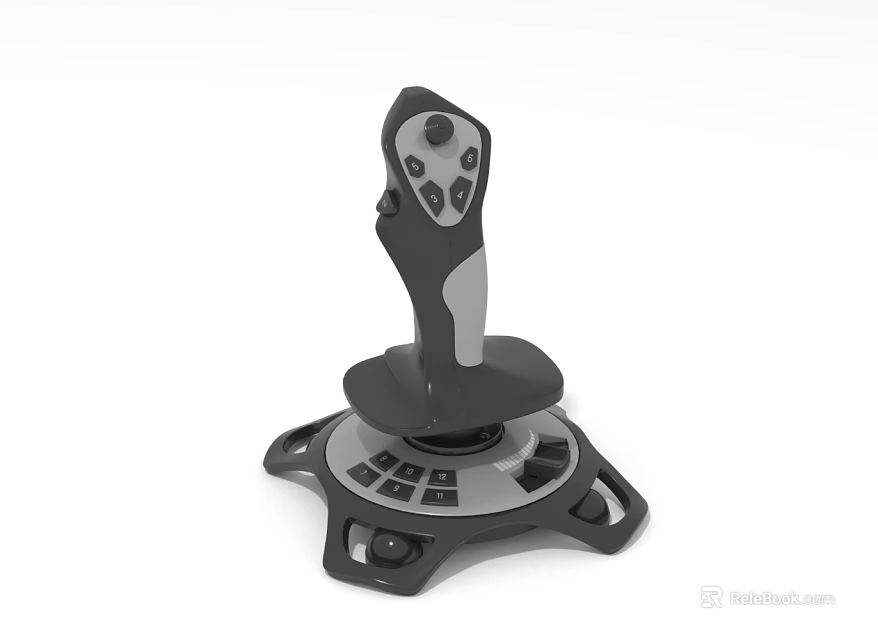 Professional Gaming Joystick Controller With Ergonomic Grip Control Buttons And Stable Base Design 3d model 