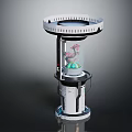 Modern Laboratory Equipment With Circular Top Transparent Chamber Internal Components And White Base