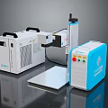 Precision Electronic Appliances Laser Marking Machine System With Worktable And Control Box 3d model