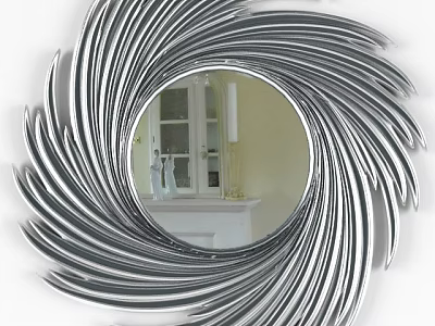 Decorative Silver Spiral Frame Mirror for Modern Home Interior Decoration 3d model