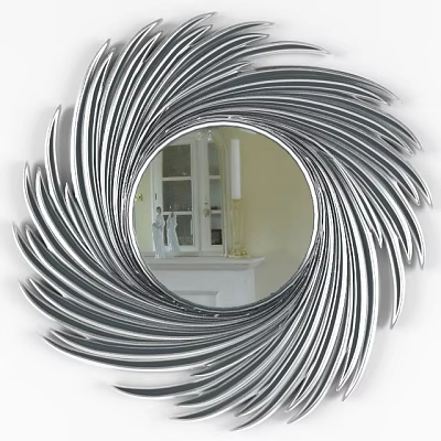 Decorative Silver Spiral Frame Mirror for Modern Home Interior Decoration 3d model