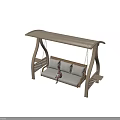 Outdoor Light Wooden Swing Chair With Canopy And Soft Seat Cushions
