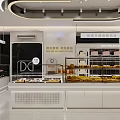 Modern Dessert Shop Interior Featuring Display Counter Assorted Pastries And Fresh Cakes