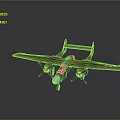 Tan Military Airplane With Twin Propellers Blue Details And Star Emblem On Wings