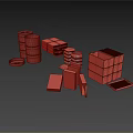 Modern Geometric Decorative Ornament Set With Stacked Design And Shiny Surface