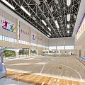 modern basketball stadium school basketball stadium 3d model