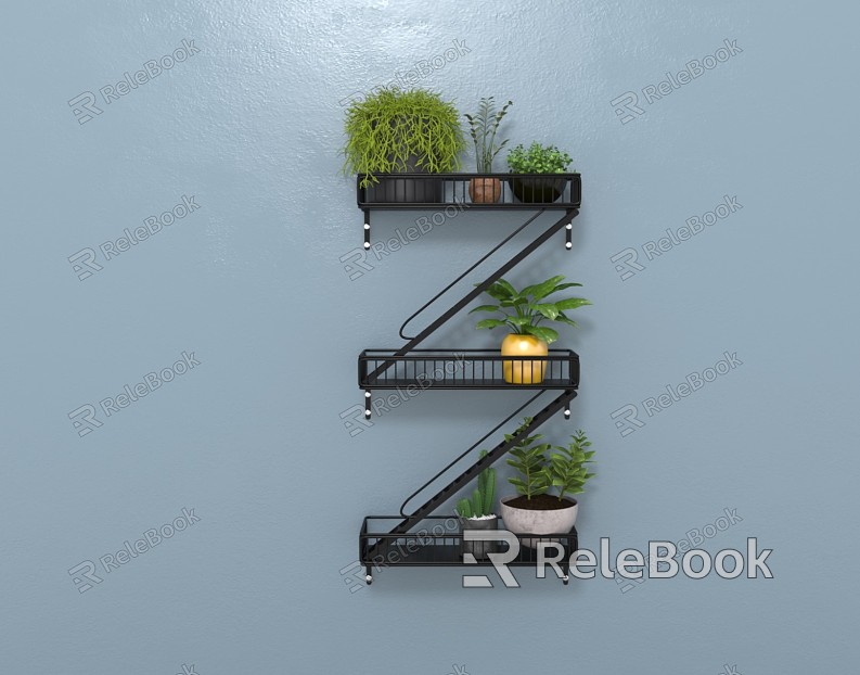 Modern Wall Storage Rack Decorative Rack Iron Flower Rack model