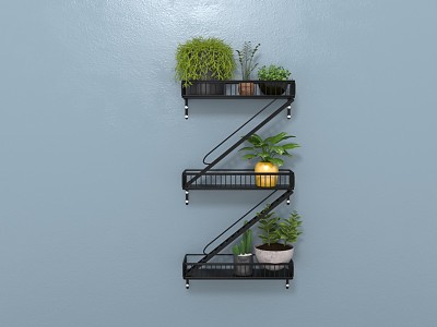 Modern Wall Storage Rack Decorative Rack Iron Flower Rack model