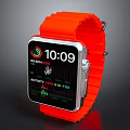 Orange Strap Smart Watch with Time Display Heart Rate Monitor and Activity Tracking