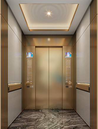 Modern elevator car 3d model