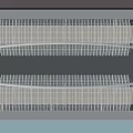 Yellow Commuter Train Moving Under Arched Station Roof Structure Design