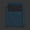 Blue Leather Armchair With Button Tufted Design And Wooden Legs