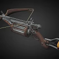 Medieval Crossbow With Metallic Brown Design And Decorative Mechanical Components 3d model