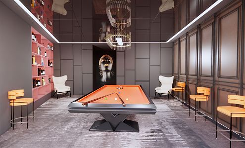 Modern Billiards Room Neoclassical Billiards Room Entertainment Room 3d model