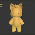 Cute Orange Cat Shaped Doll With Big Ears Round Face And Black Eyes