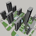 Modern High Rise Buildings With Contemporary Architectural Design And Urban Skyline