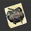 Durable Blue Canvas Backpack With Brown Leather Straps For Daily Use