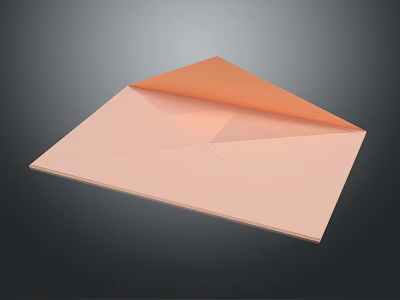 Stylish Modern Decorative Ornament Set Featuring Orange Folded Envelope Shaped Design Elements 3d model