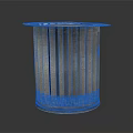 Rusty Textured Metal Column With Vertical Grooves And Smooth Top On Dark Surface