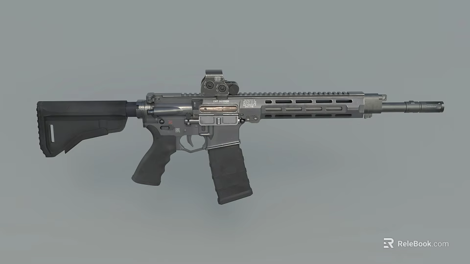 Modern Tactical Rifle With Scope Picatinny Rail Detachable Magazine And Ergonomic Grip 3d model 