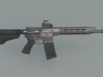 Modern Tactical Rifle With Scope Picatinny Rail Detachable Magazine And Ergonomic Grip 3d model
