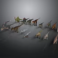 Various Colorful Dinosaur Toy Models With Detailed Features And Different Species