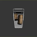Retail Shopping Cart With Stacked Cardboard Boxes For Storage And Transport