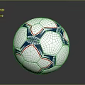 White Blue Red Patterned Soccer Ball With Traditional Sports Equipment Design