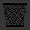Black Metal Mesh Trash Can With Stylish Round Design For Home Interior