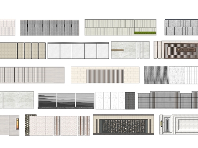 Modern Fence Wall Landscape Wall model