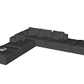 Modern corner sofa multiplayer sofa 3d model