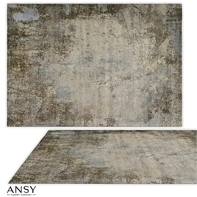 Elegant Distressed Square Carpet Featuring Neutral Gray Brown Beige Textured Design 3d model