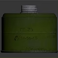 Green Cylindrical Storage Container With Silver Metal Lid And Smooth Exterior