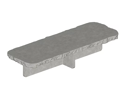 Rustic Concrete Dining Table With Natural Rock Like Edge Detail And Sturdy Support Structure 3d model