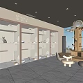 Miaoluke Mall Store With White Display Shelves Circular Decorations And Tree Shaped Kids Play Structure