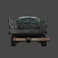 Old Rusted Green Vintage Pickup Truck With Worn Exterior Design
