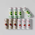 GIO Canned Beverages With Lime Strawberry And Assorted Fruit Flavors Stacked