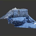 Blue Layered Rock Landscape With Natural Stone Formation And Reflective Surface