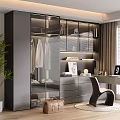 Modern Bookcase With Glass Doors And Multi Layer Shelves In Home Office Space