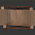 Wooden Arch Bridge Model With Carved Railings Decorative Pillars And Wooden Planks