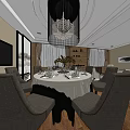Luxurious Private Box Interior With Sofa Coffee Table Dining Chairs And Wooden Flooring