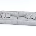 Modern Light Grey Two Seater Sofa With Soft Cushions And Comfortable Design 3d model