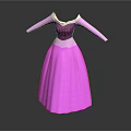 Pink Princess Dress With White Collar And Long Sleeves Elegant Design
