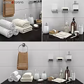 Essential Bathroom Cleaning Supplies Including Towels Soap Dispensers And Storage Holders
