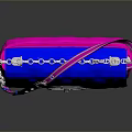 Stylish Women's Handbag Blue and Pink Design with Chain Strap and Round Metal Clasp