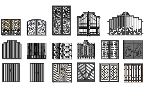 Modern Gate Garden Iron Gate 3d model