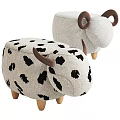 Cute Cow And Sheep Shaped Kids Stools With Wooden Legs