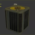 Air Conditioning Outdoor Unit With Grille Design And Top Component For Cooling System 3d model