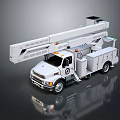 White Aerial Work Function Vehicle For Utility Tasks With Lifting Arm 3d model